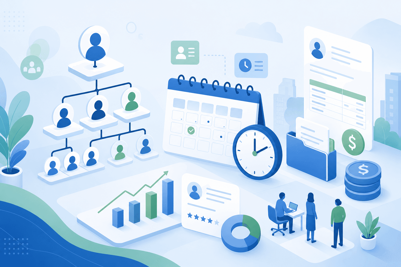 HR operations suite — people, attendance, payroll, and performance in one place